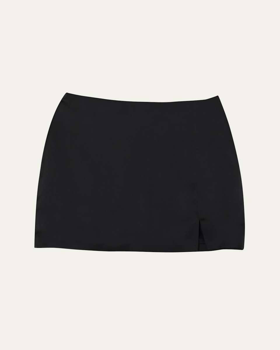 Low-Waist Satin Mini Skirt